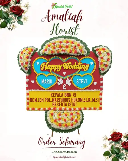 Papan Bunga Pernikahan Moti Kota